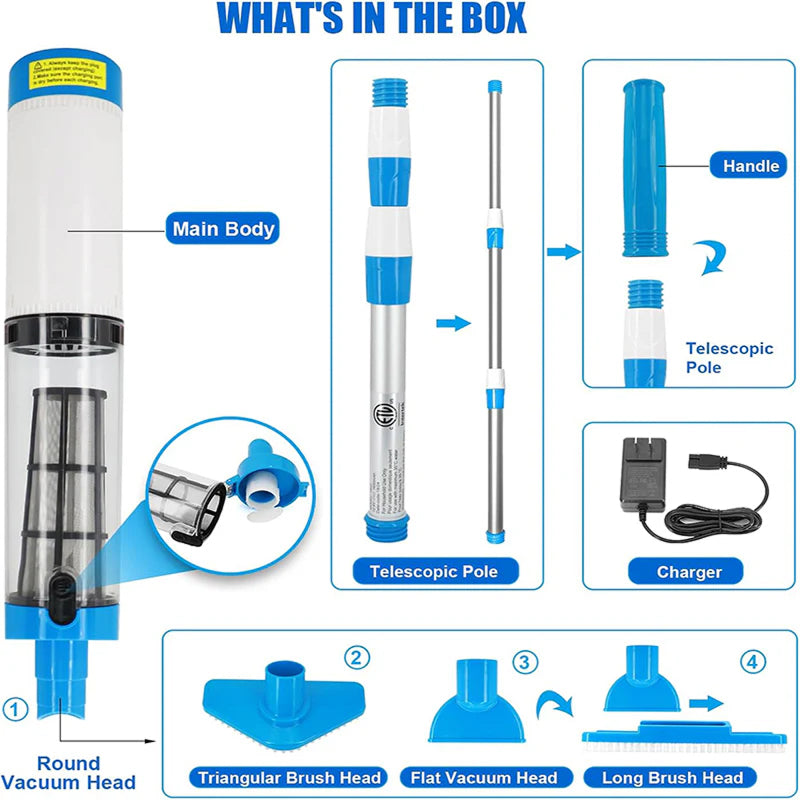 AquaVacim Cordless Pool Vacuum Cleaner for UK Pools
