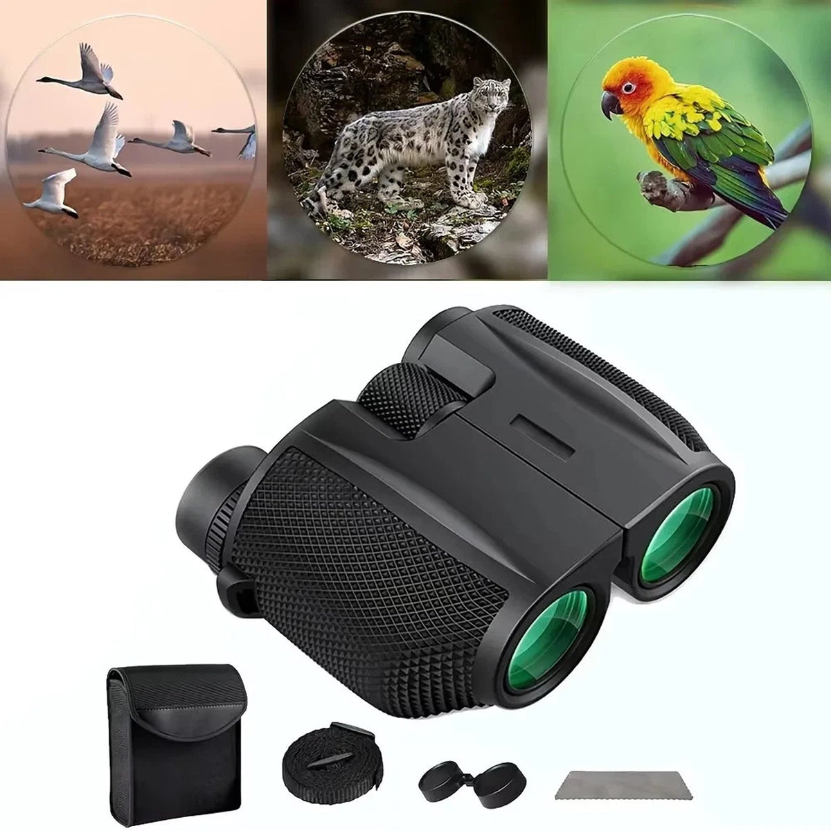 OptiVistiq 10x25 Compact Binoculars for Bird Watching and Travel