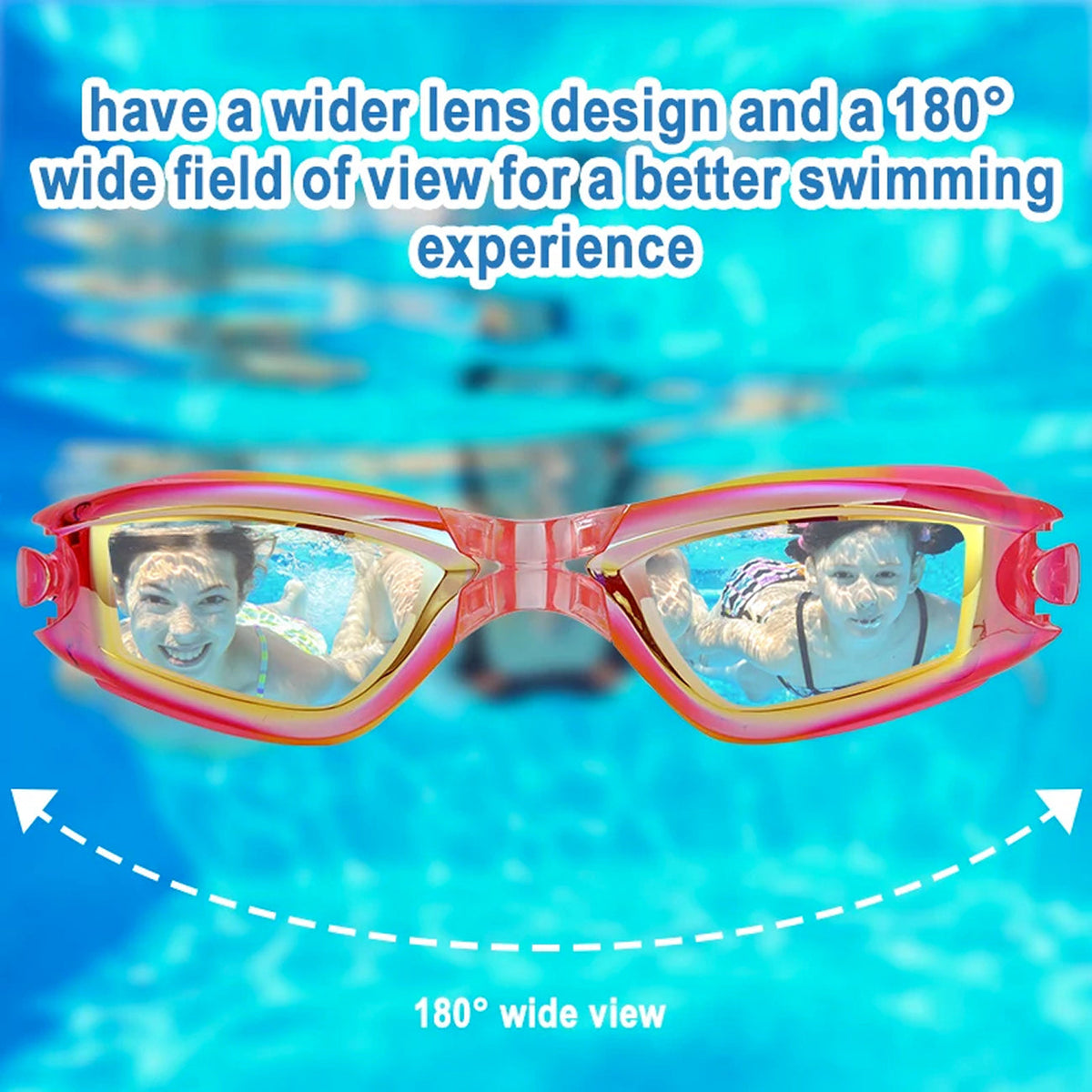 KidSeesal Kids Wide-View Anti-Fog Swim Goggles - UK Store