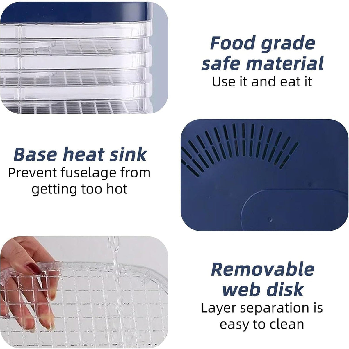DryoraZes 5-Tray Food Dehydrator with 360° Airflow & Timer