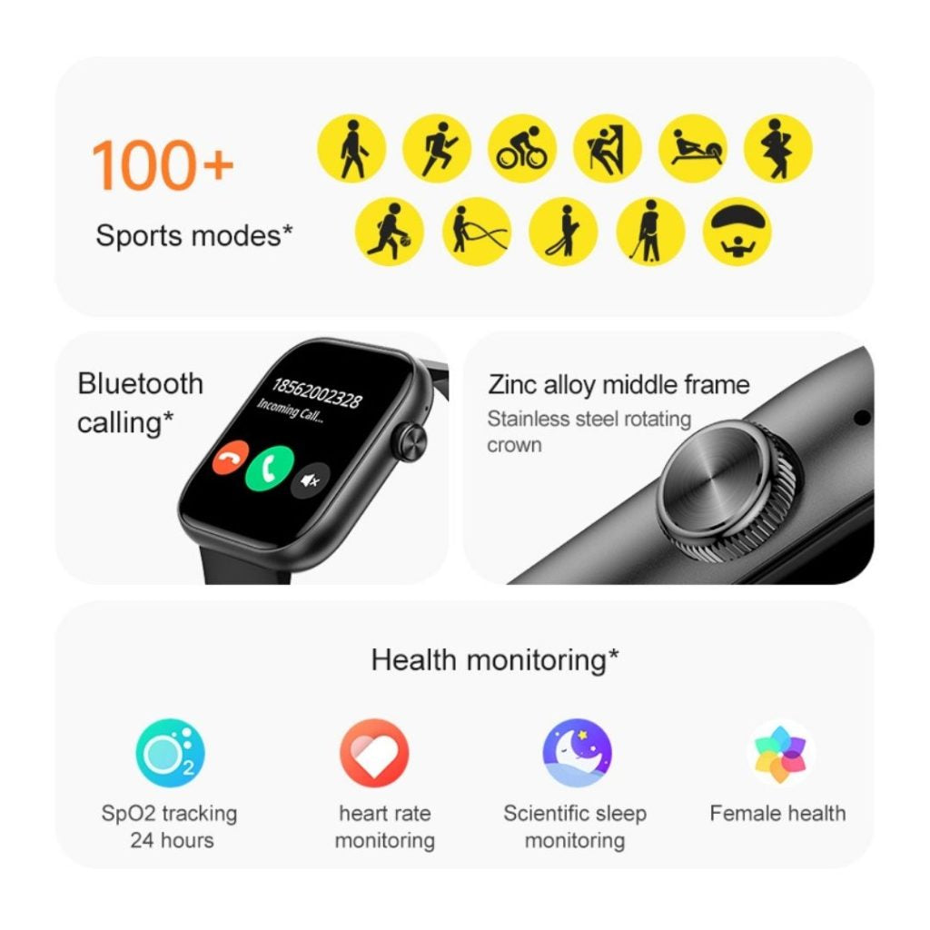 4llowHeart Smartwatch with Heart Rate & Bluetooth Calling UK
