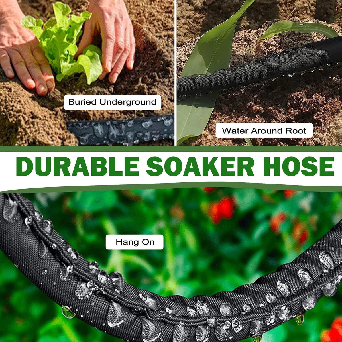 Soaklyx 100ft Garden Soaker Hose for Precision Root Irrigation