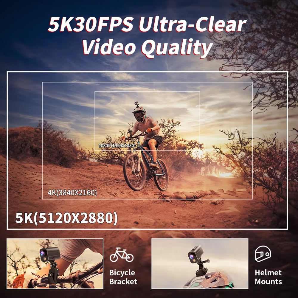 CyKamera v2 5K Bike Camera with EIS and LED Safety Light