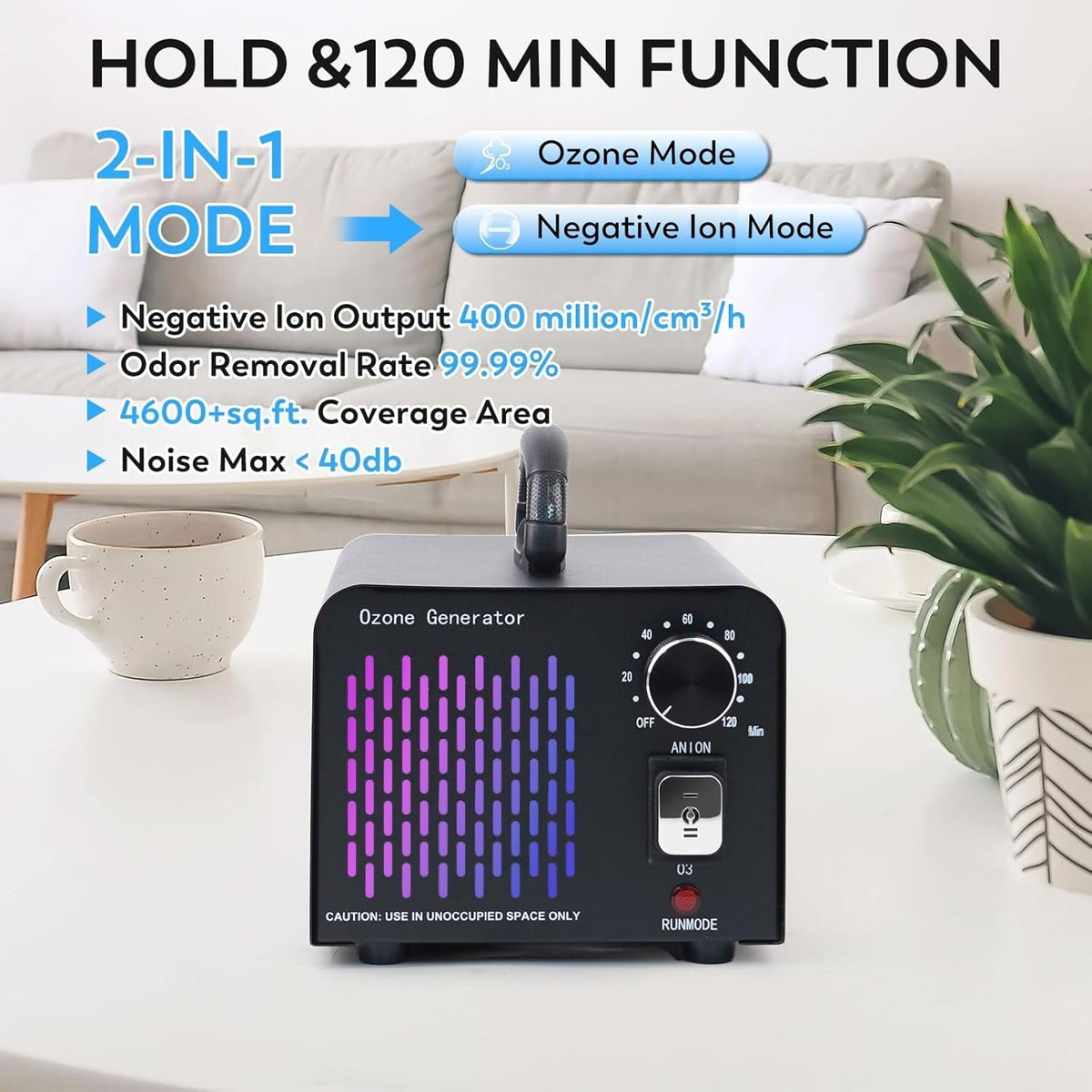 OzoPurex 68,000mg/h Ozone Generator & Ioniser for Large Spaces