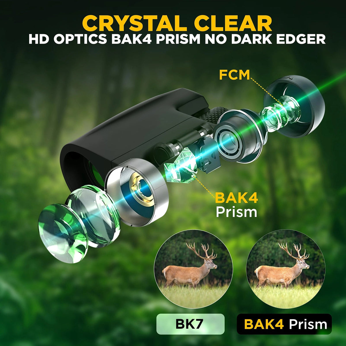 OptiVistiq 10x25 Compact Binoculars for Bird Watching and Travel