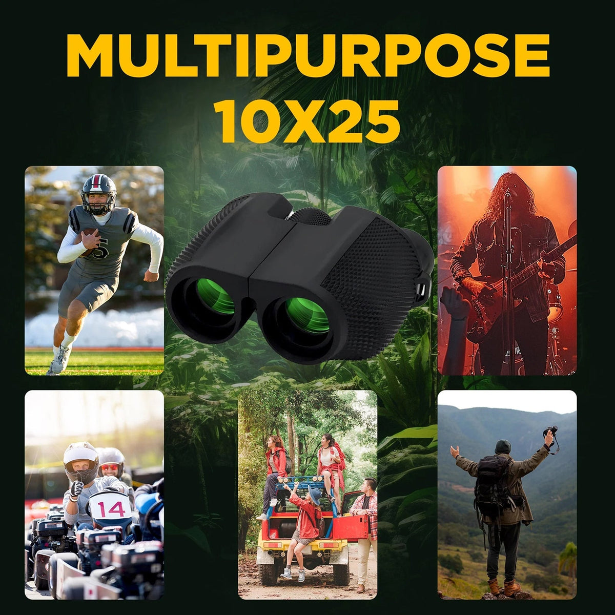 OptiVistiq 10x25 Compact Binoculars for Bird Watching and Travel