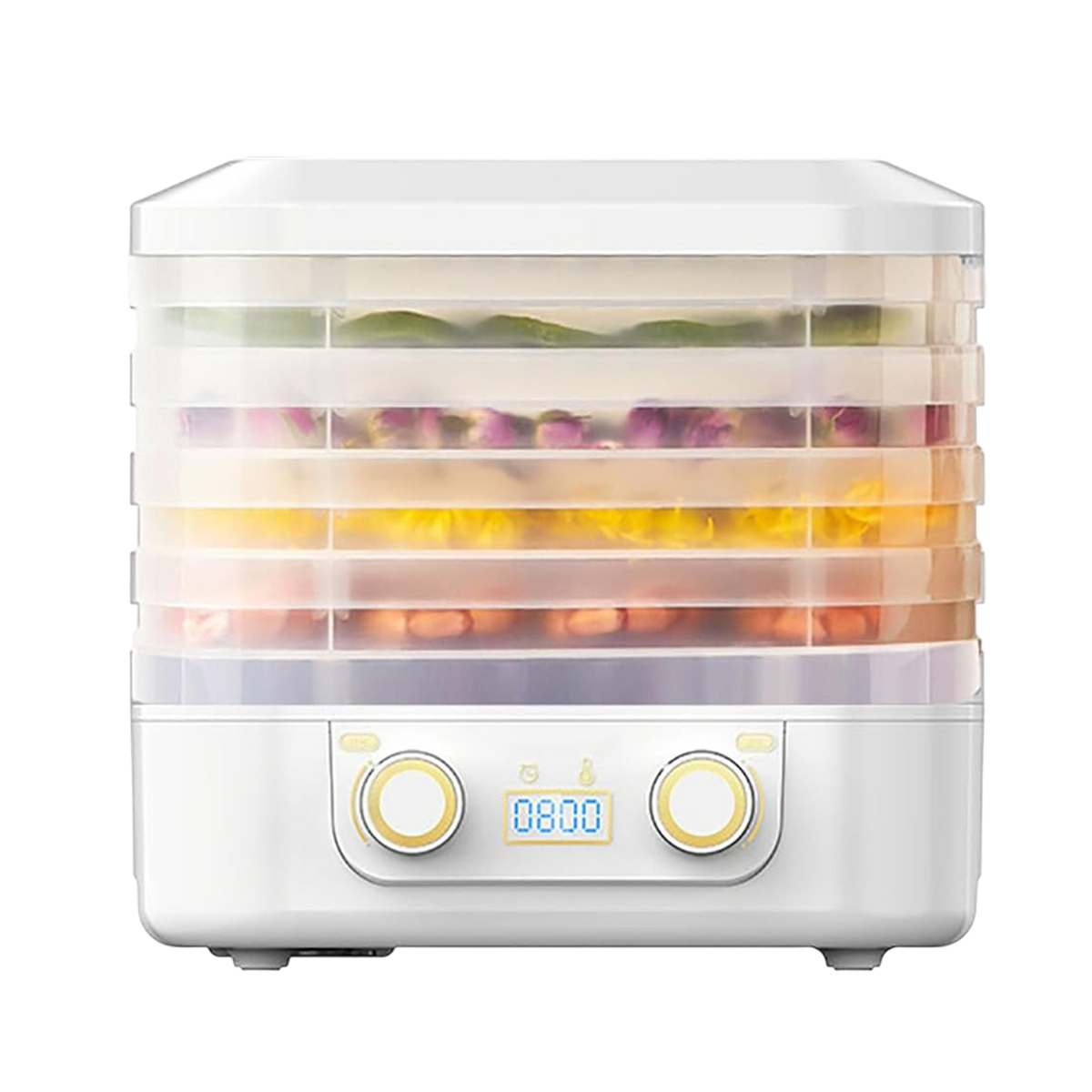 DryoraZes 5-Tray Food Dehydrator with 360° Airflow & Timer