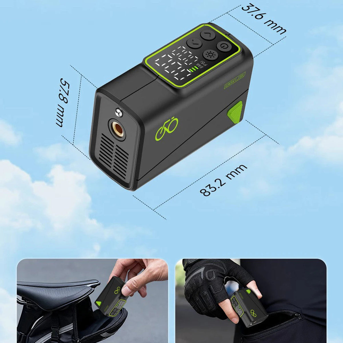 AirVoltix Portable Electric Bike Pump 150 PSI