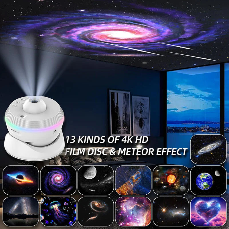 ObseVersy 4K HD Galaxy Projector with 13 Film Discs