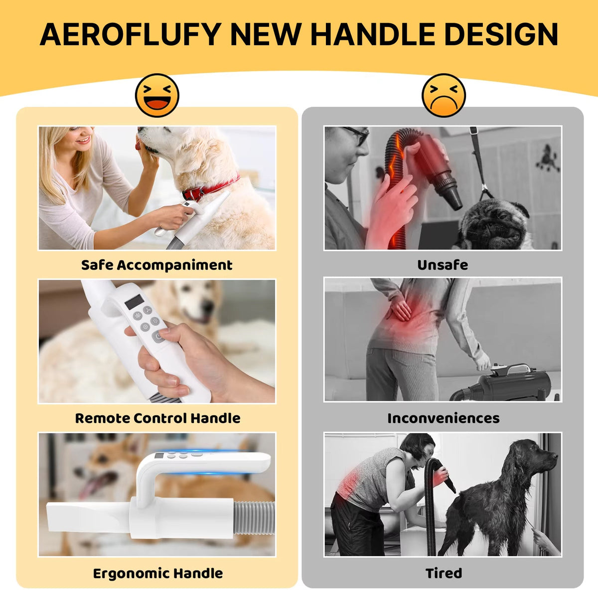 AeroFlufy High-Velocity Dog Hair Dryer | Fast & Quiet Pet Grooming