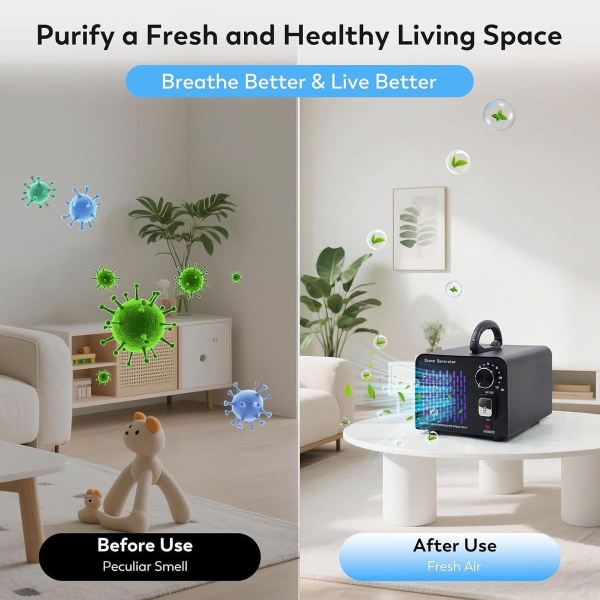 OzoPurex 68,000mg/h Ozone Generator & Ioniser for Large Spaces