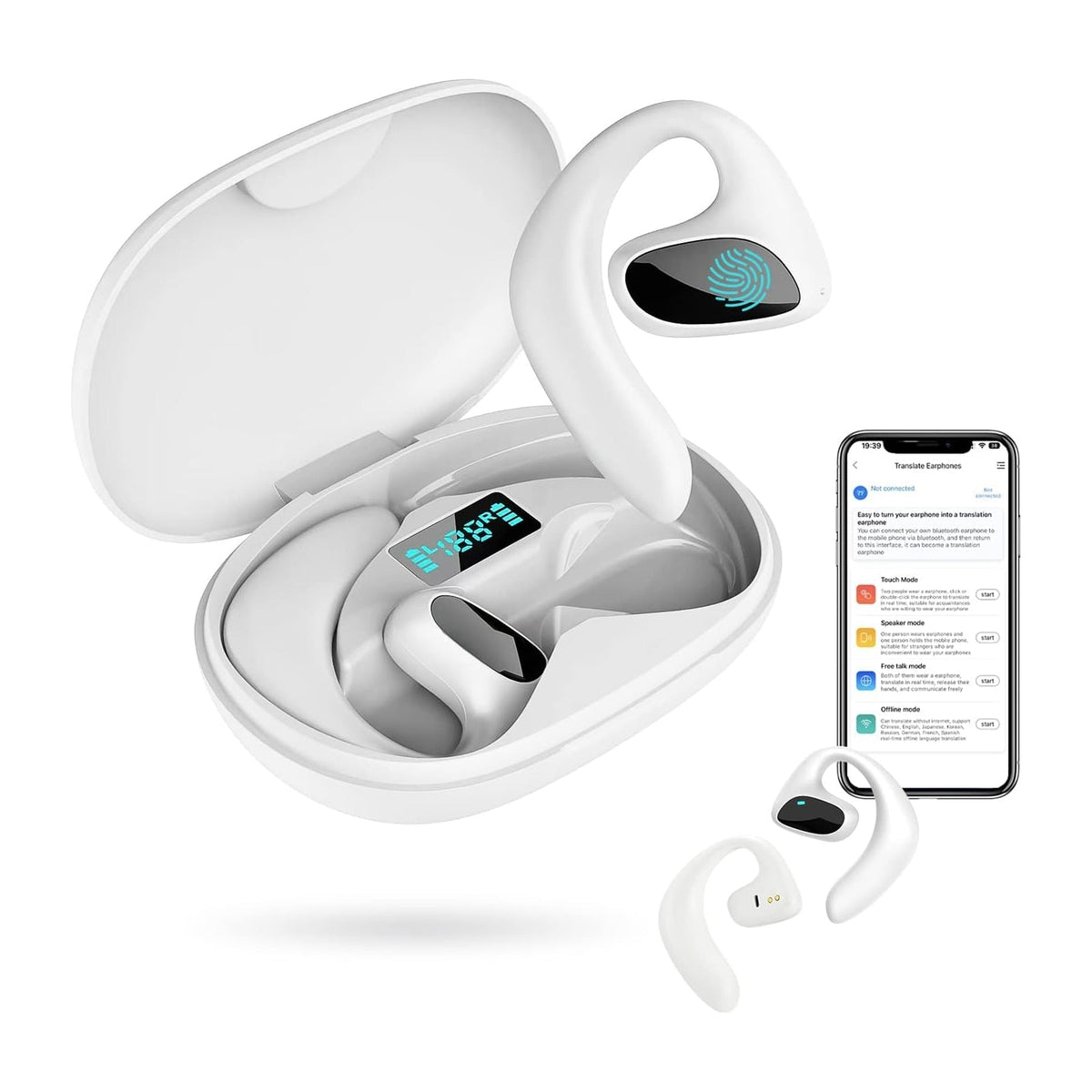AilyMur AI Translation Earbuds - 144 Languages Real-Time Translator
