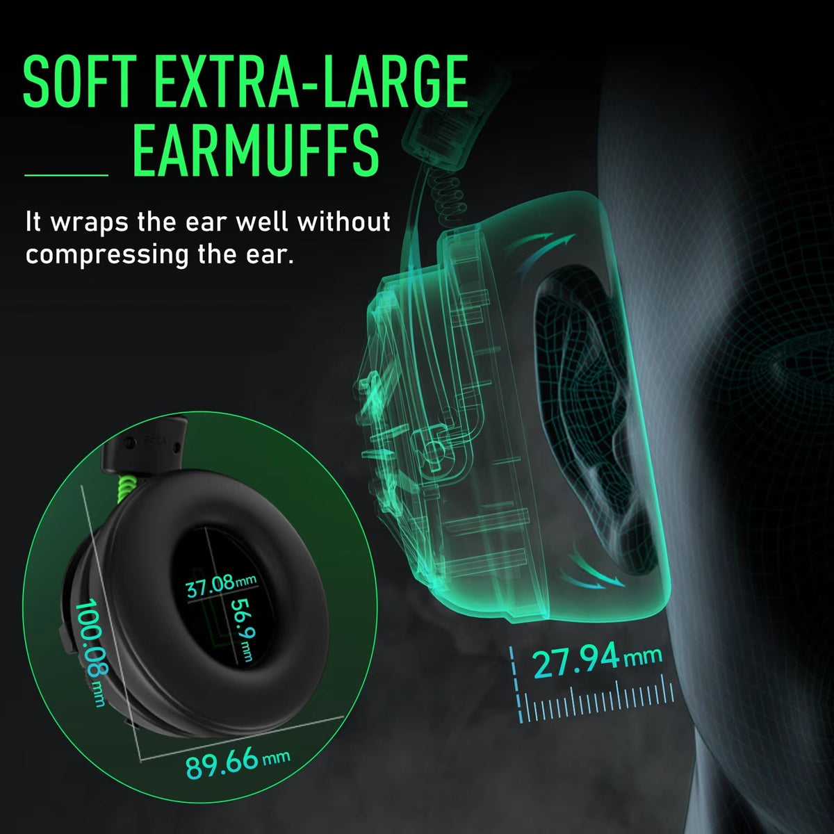 AuziHalo PC Gaming Headset with 7.1 Virtual Surround Sound