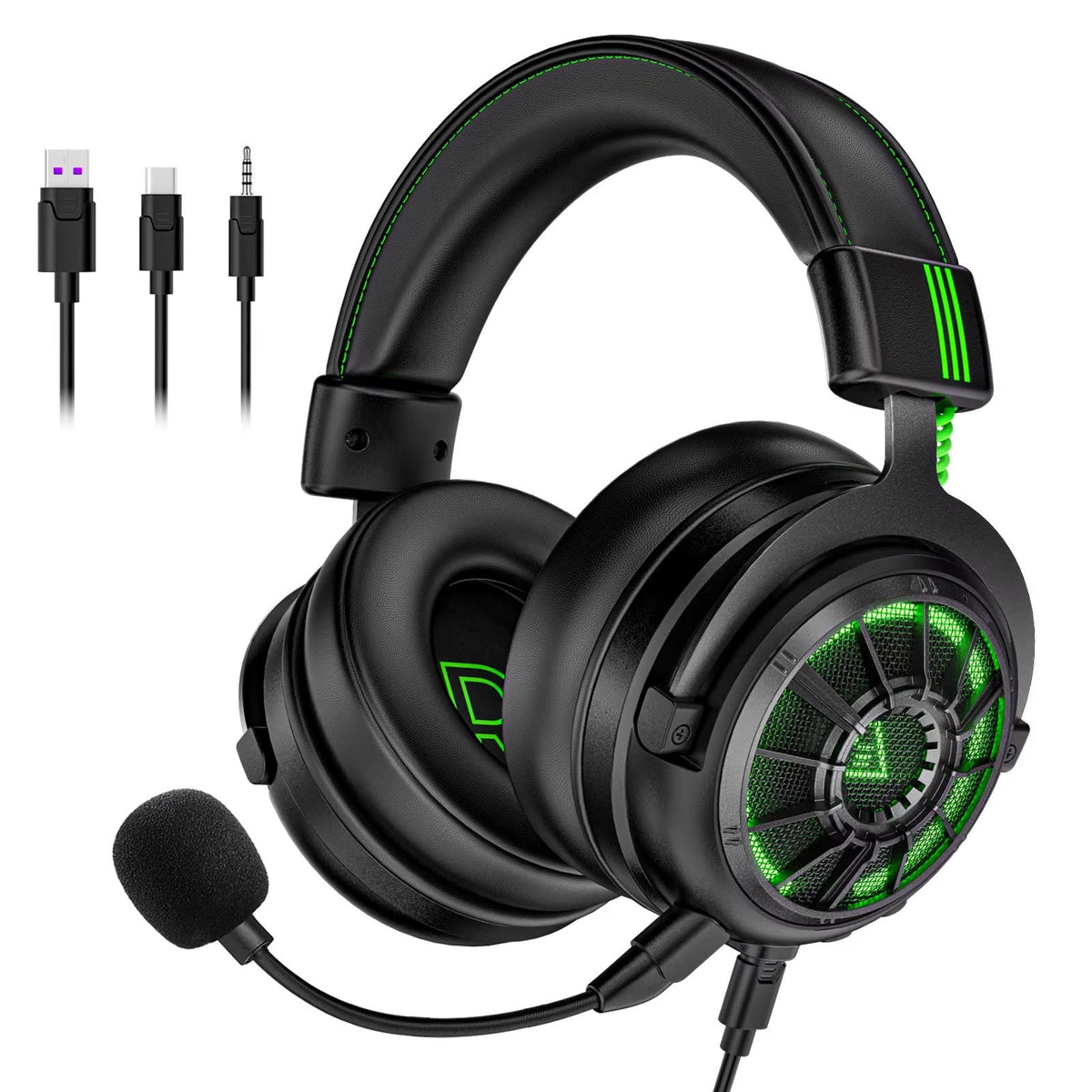 AuziHalo PC Gaming Headset with 7.1 Virtual Surround Sound