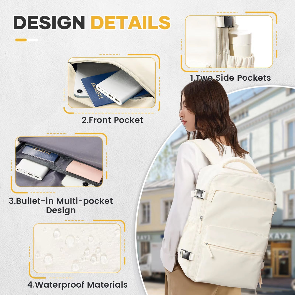 BackyVaff Vacuum Compression Travel Backpack - Ryanair Approved