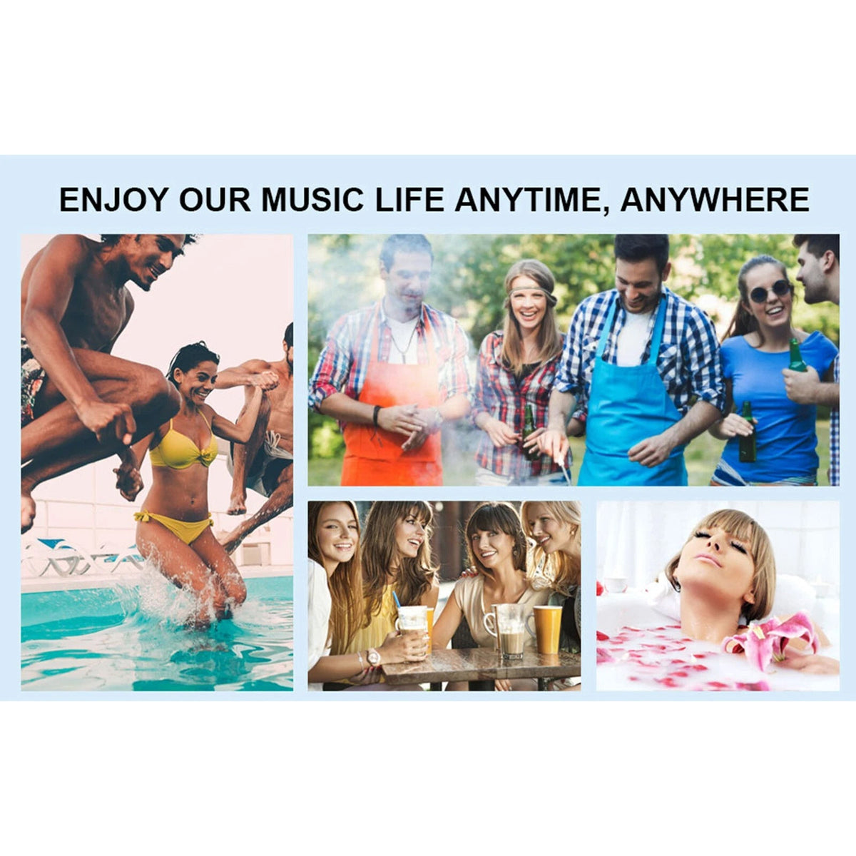 BathAqafi IPX7 Waterproof Bluetooth Speaker for Shower & Outdoors