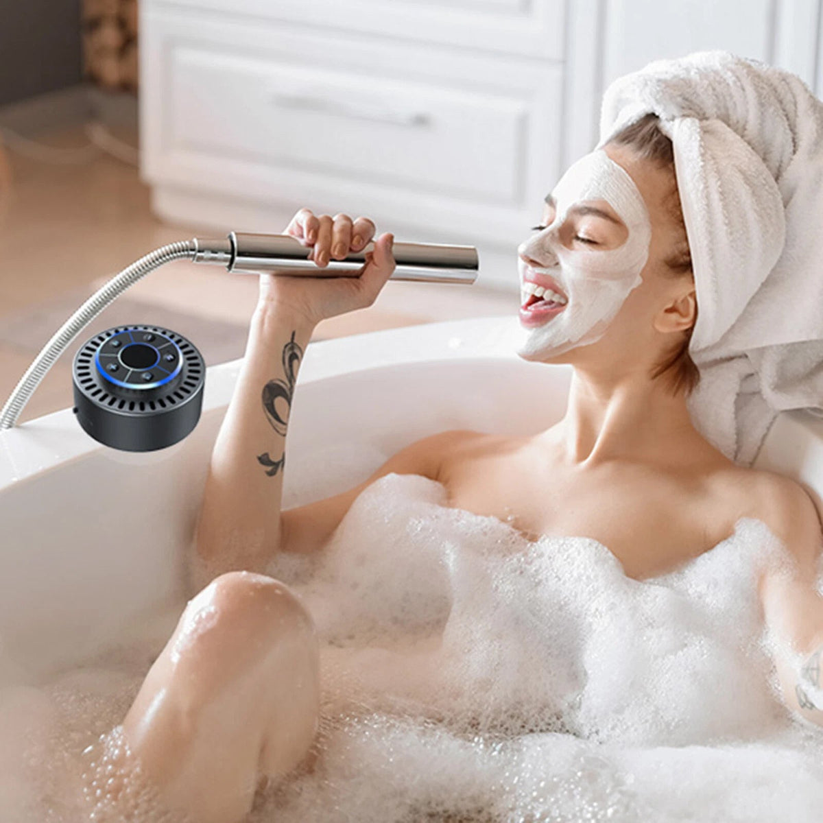 BathAqafi IPX7 Waterproof Bluetooth Speaker for Shower & Outdoors