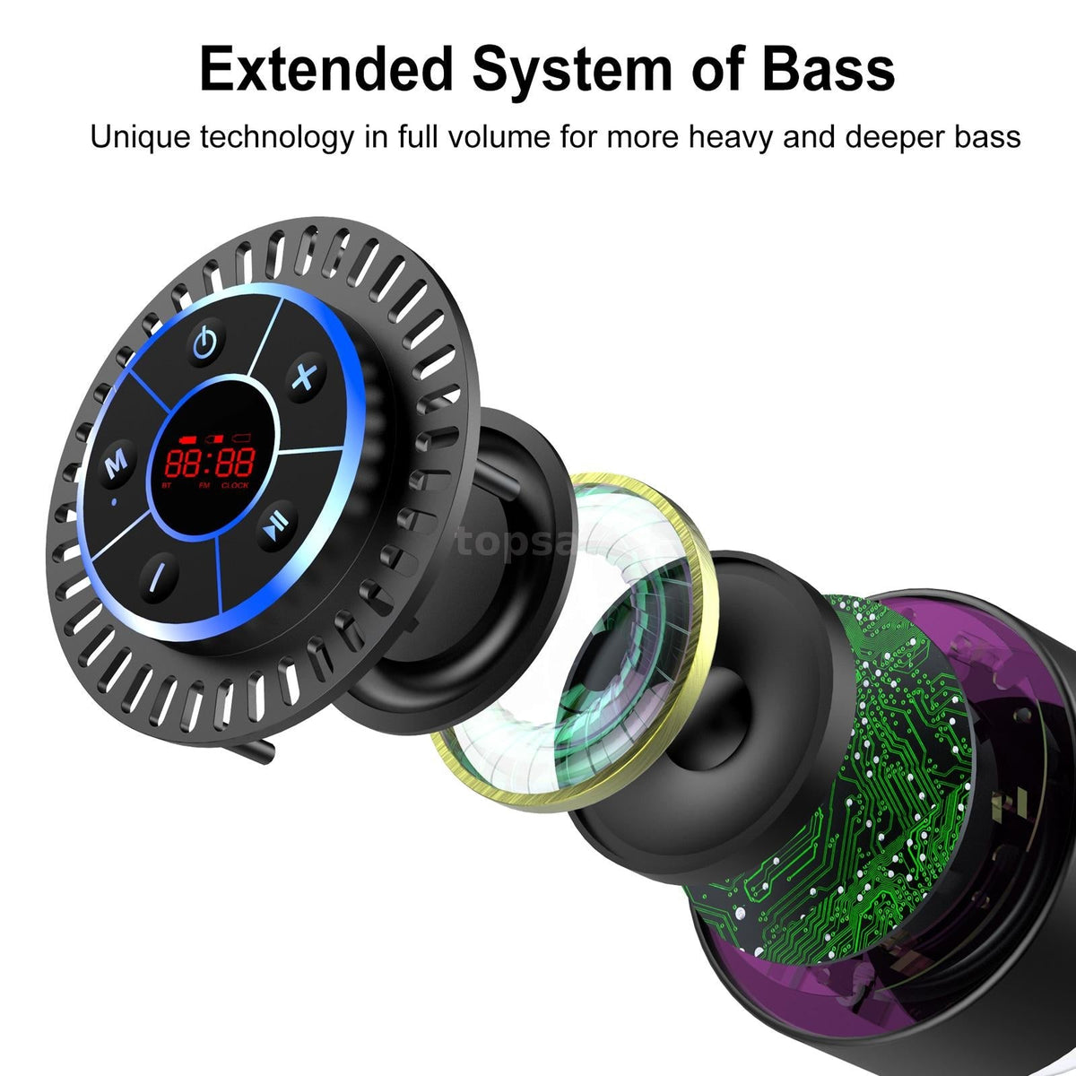 BathAqafi IPX7 Waterproof Bluetooth Speaker for Shower & Outdoors