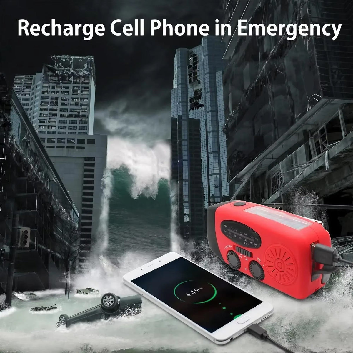 BeacinRil Emergency Radio - Solar & Hand Crank Weather Radio