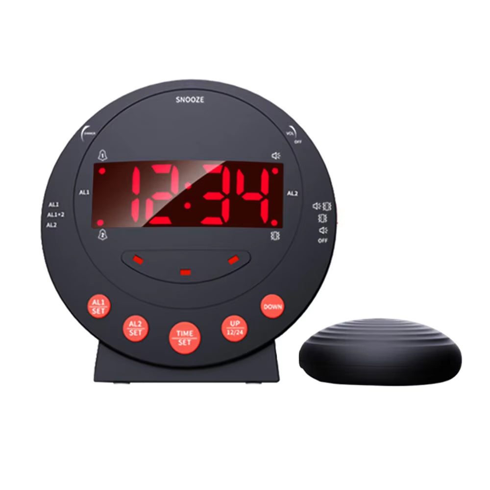 BlosomDay Vibrating Alarm Clock with Bed Shaker & 113dB Siren