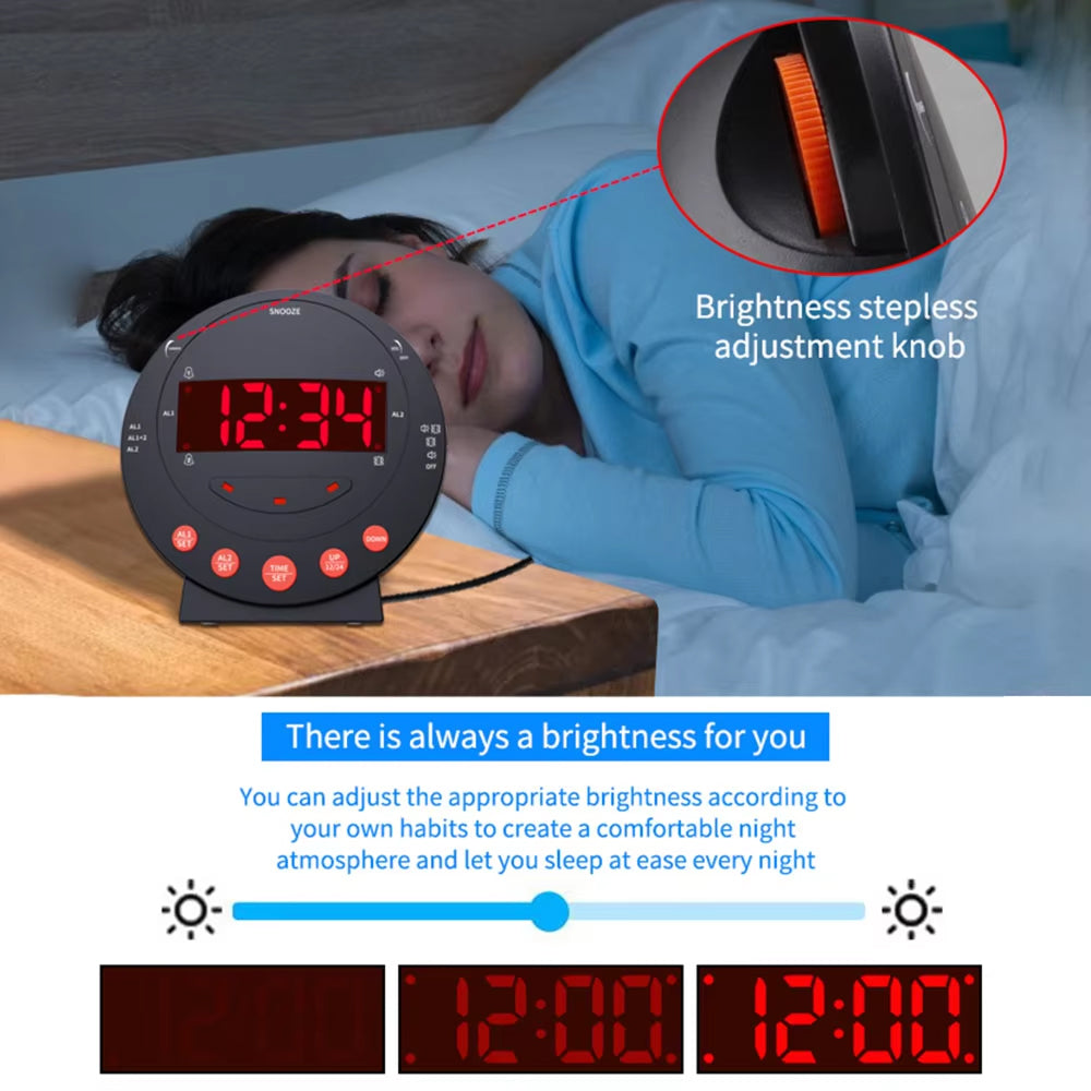 BlosomDay Vibrating Alarm Clock with Bed Shaker & 113dB Siren