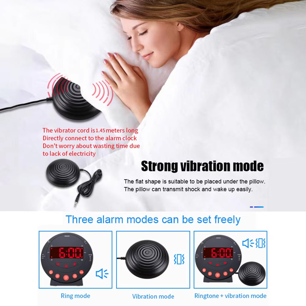BlosomDay Vibrating Alarm Clock with Bed Shaker & 113dB Siren