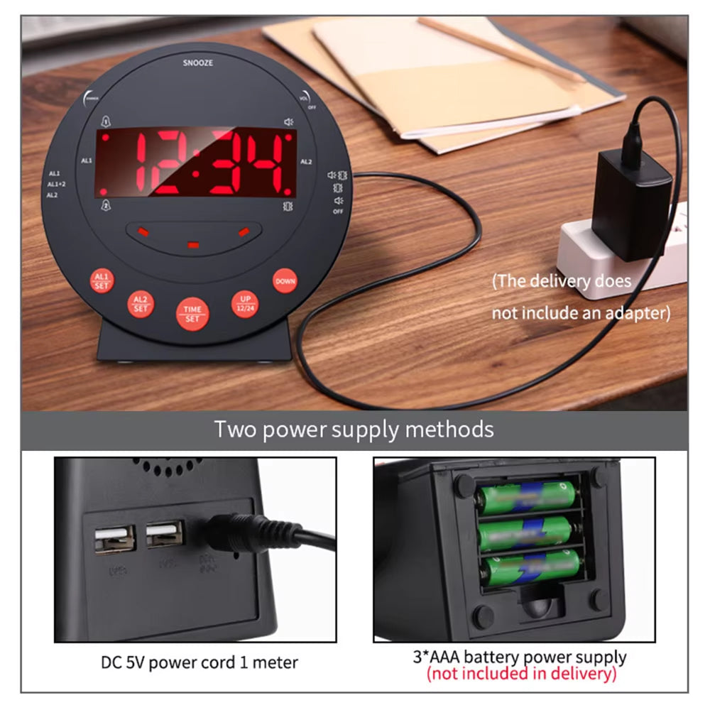 BlosomDay Vibrating Alarm Clock with Bed Shaker & 113dB Siren