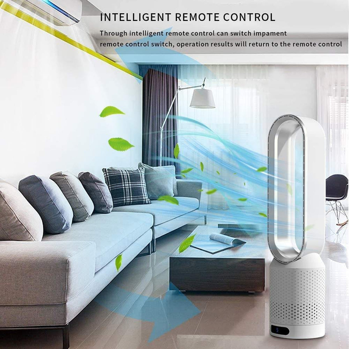 Breezaic Bladeless Tower Fan Quiet Purification