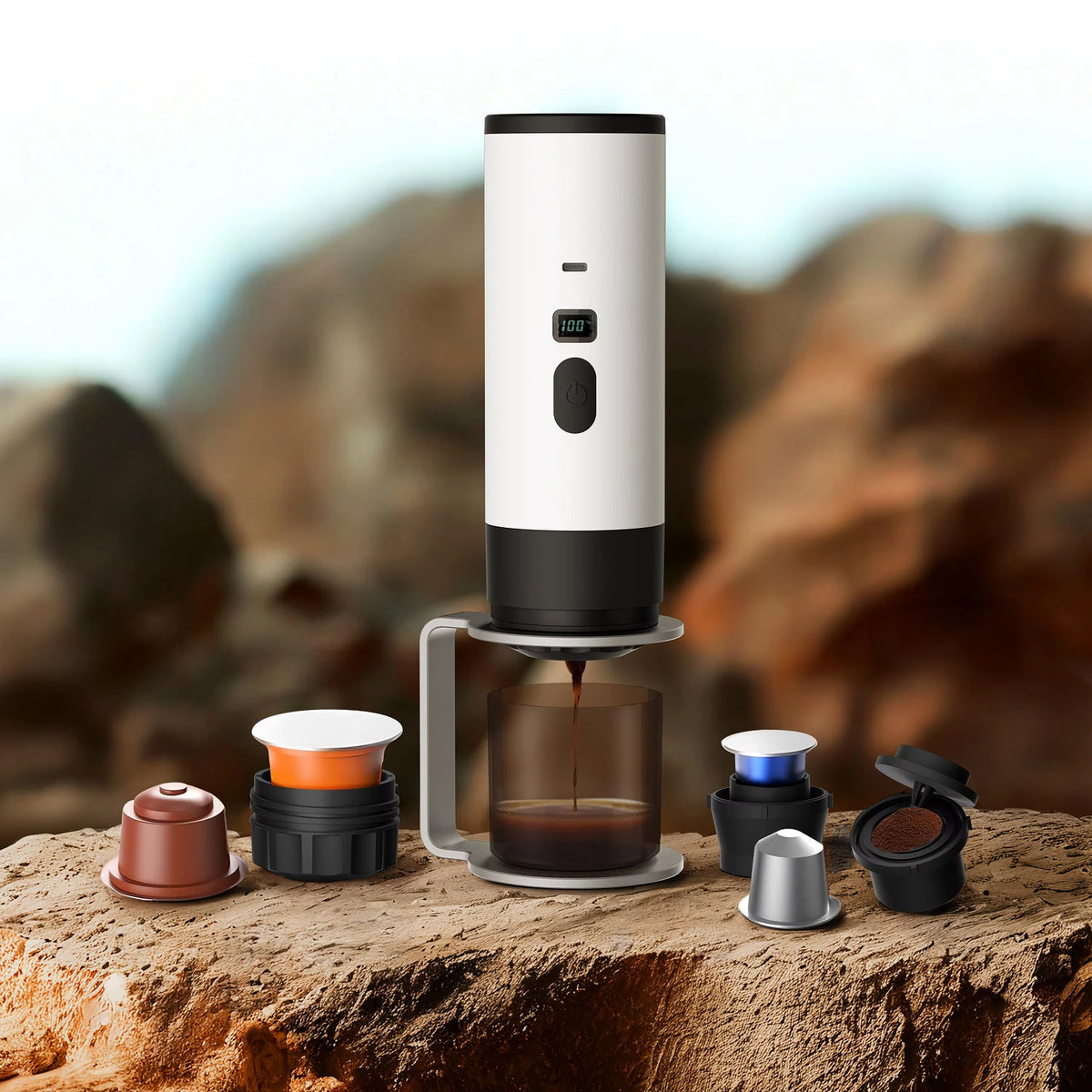 BrewyCup Cordless 15-Bar Espresso Maker for Travel