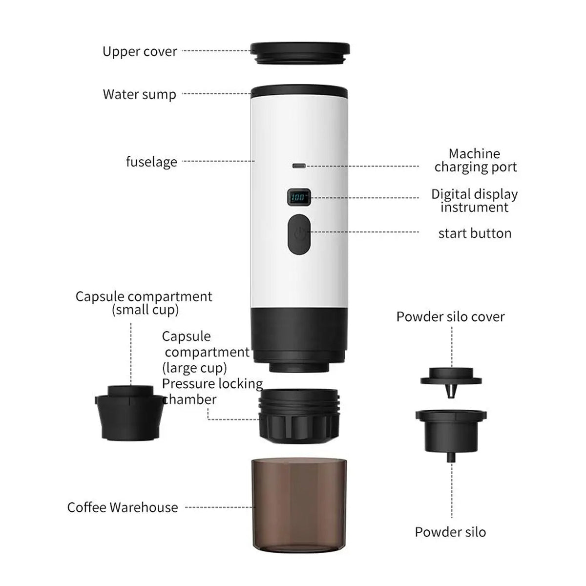 BrewyCup Cordless 15-Bar Espresso Maker for Travel