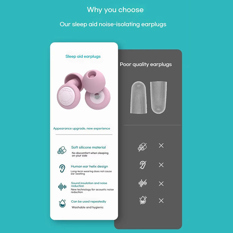 BudSnuji 45dB Silicone Noise Reduction Earplugs for Snoring