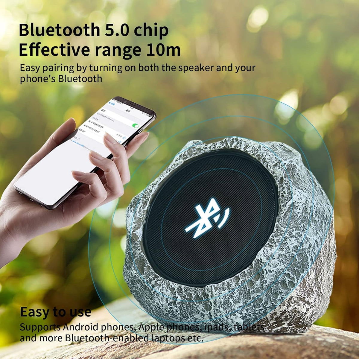 CairnVox Solar Powered Waterproof Outdoor Rock Speakers