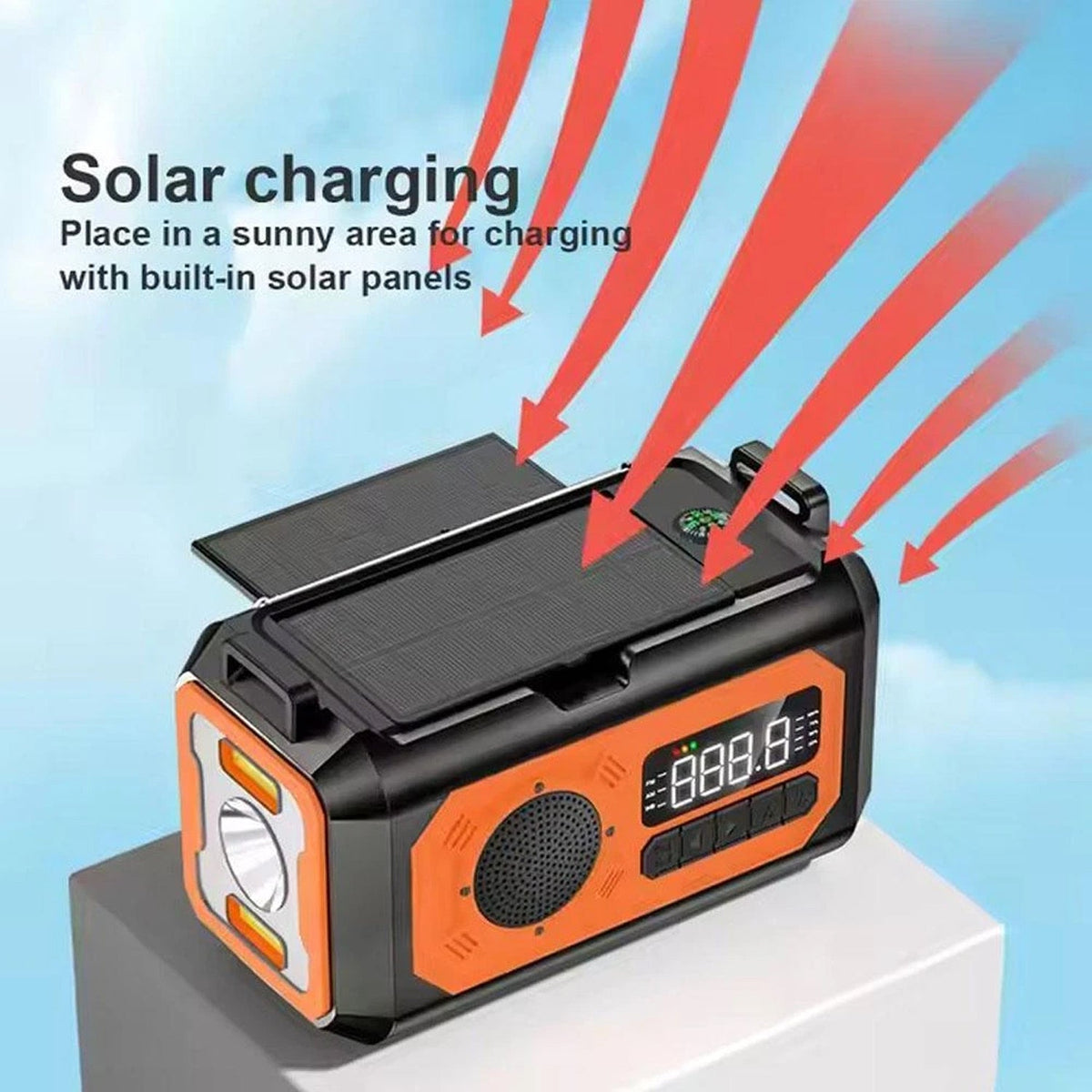 CastyClim Emergency Weather Radio with Solar and Hand Crank