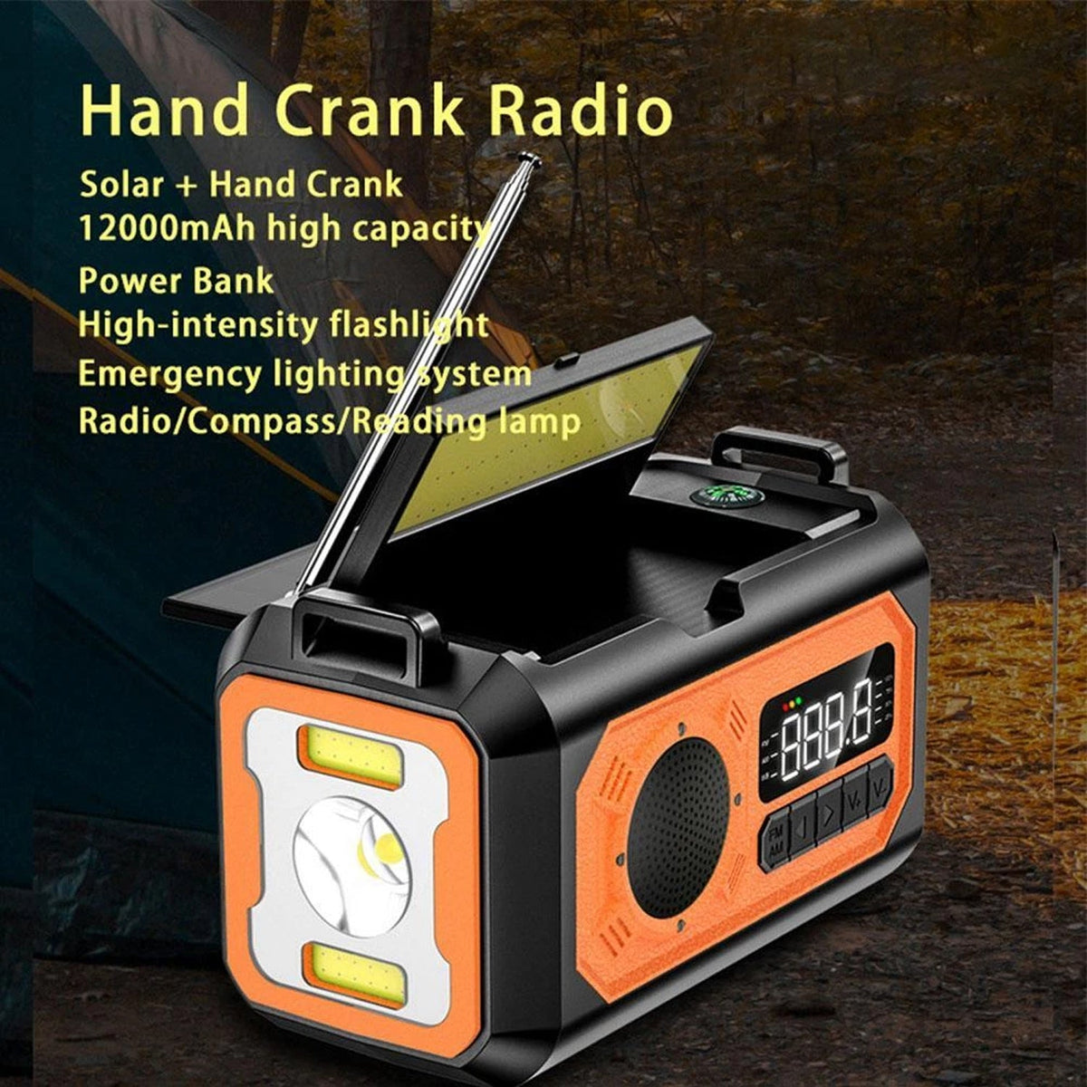 CastyClim Emergency Weather Radio with Solar and Hand Crank
