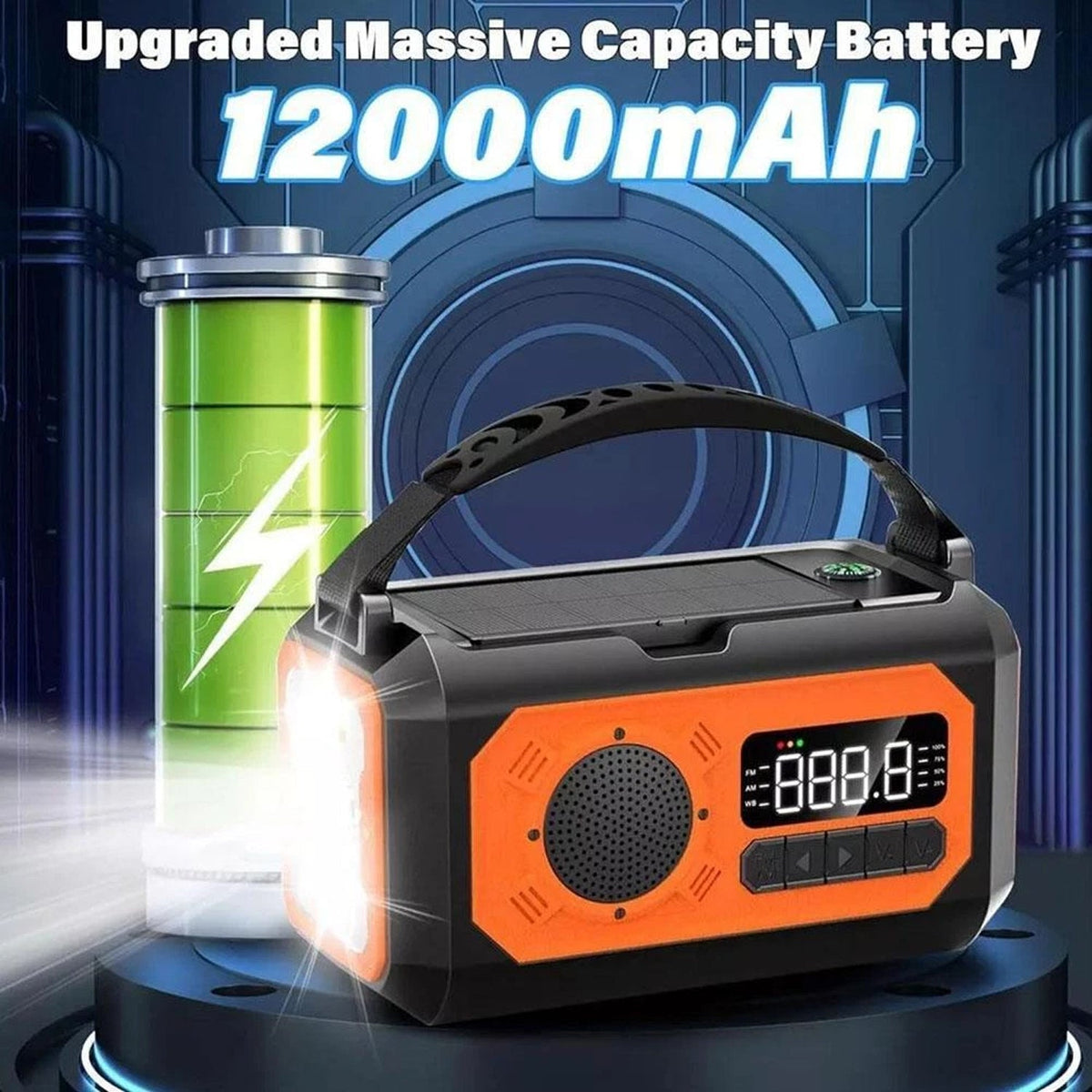 CastyClim Emergency Weather Radio with Solar and Hand Crank