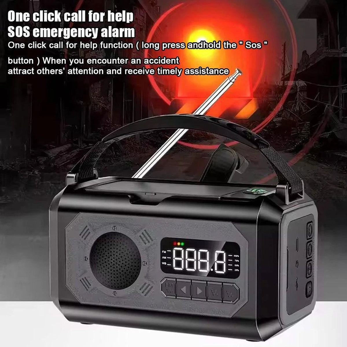 CastyClim Emergency Weather Radio with Solar and Hand Crank
