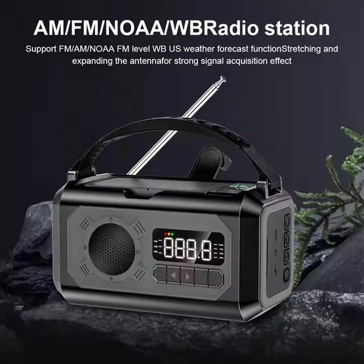 CastyClim Emergency Weather Radio with Solar and Hand Crank