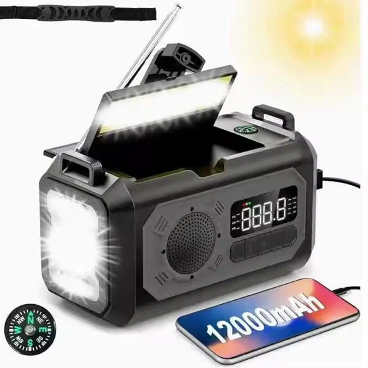 CastyClim Emergency Weather Radio with Solar and Hand Crank