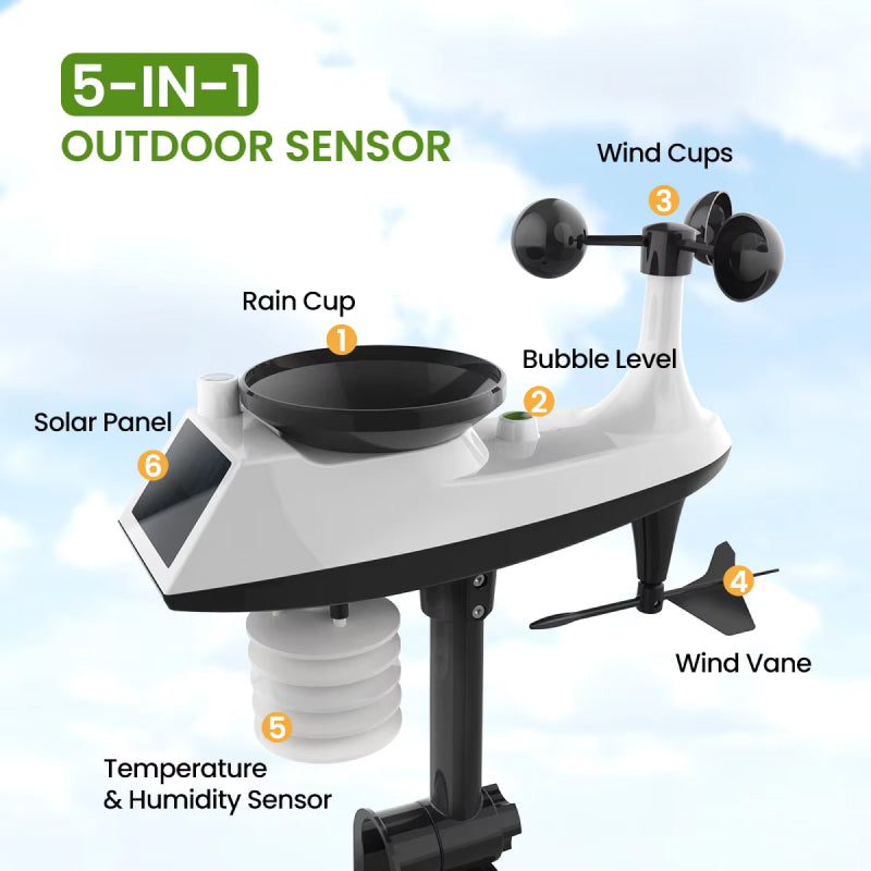 ClitEnvi Wireless Weather Station with Rain Gauge UK