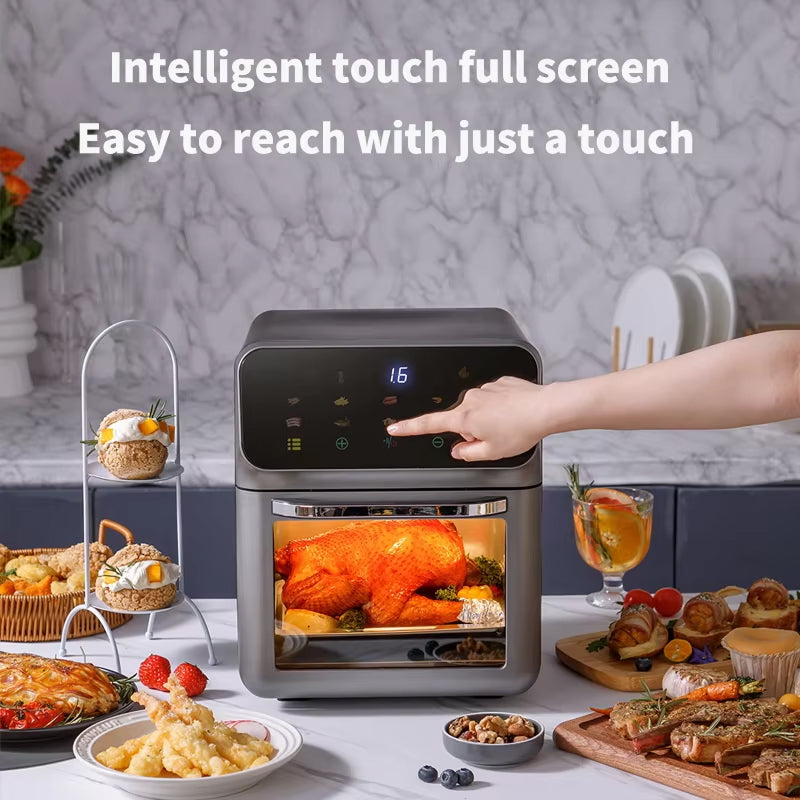 Crisvora 10L Digital Air Fryer with Viewing Window & 360° Air Circulation