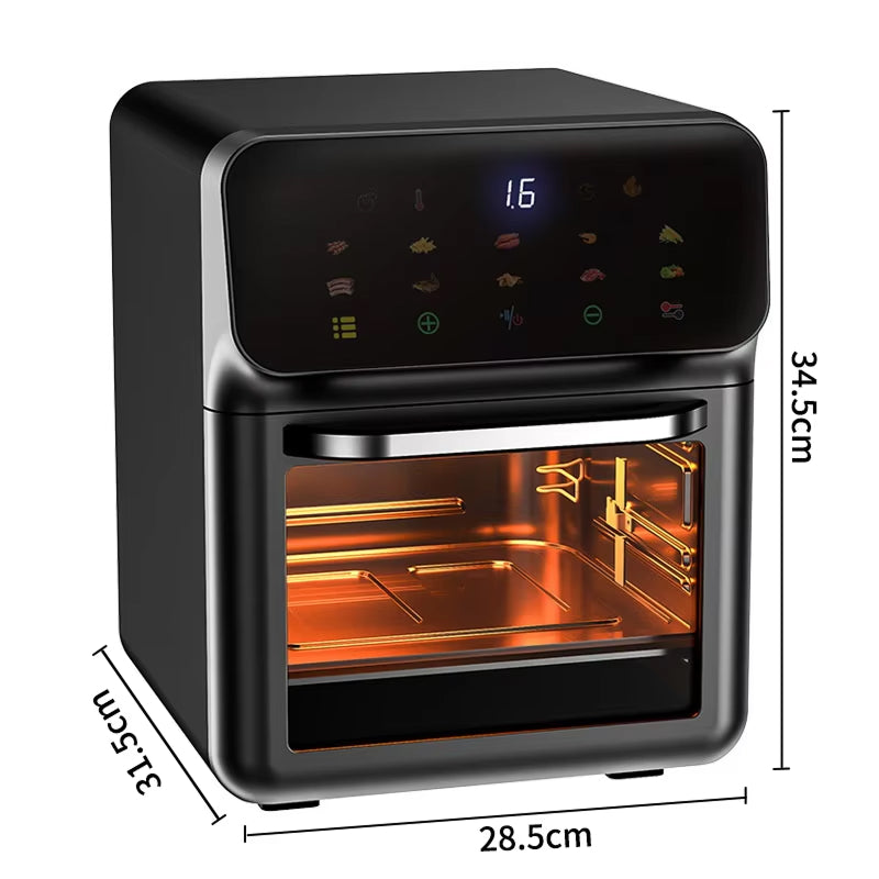 Crisvora 10L Digital Air Fryer with Viewing Window & 360° Air Circulation