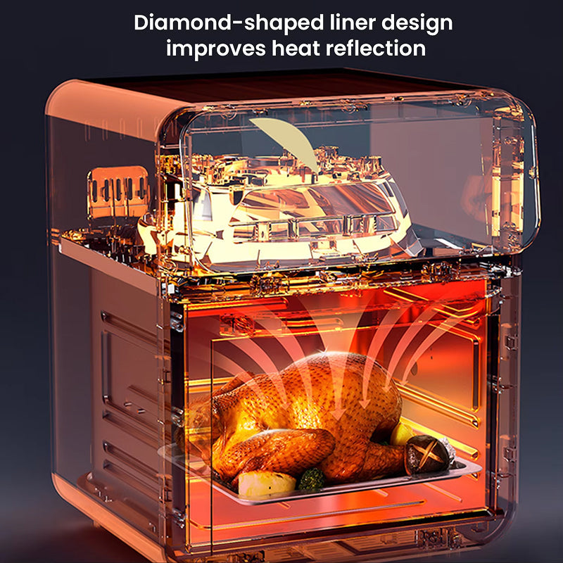 Crisvora 10L Digital Air Fryer with Viewing Window & 360° Air Circulation