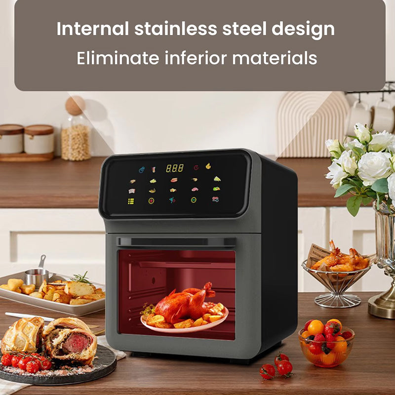 Crisvora 10L Digital Air Fryer with Viewing Window & 360° Air Circulation