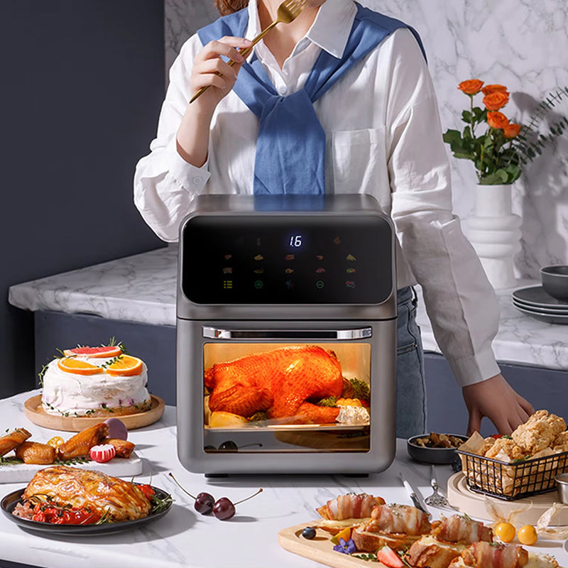 Crisvora 10L Digital Air Fryer with Viewing Window & 360° Air Circulation