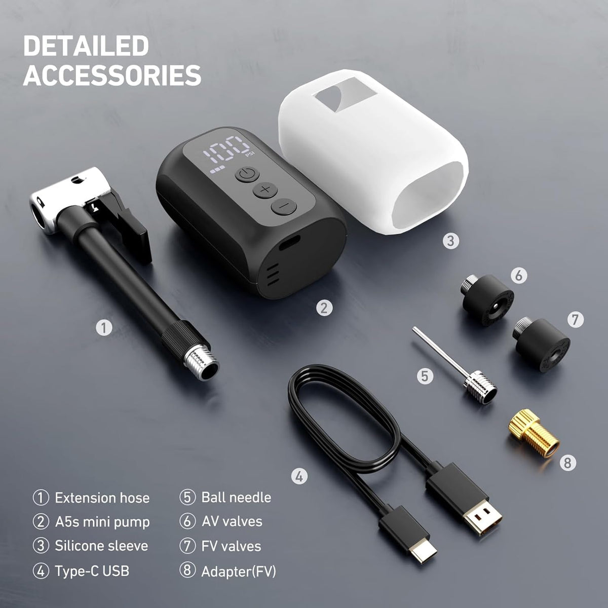 CyclPumpi Portable Electric Tyre Pump for Road & Mountain Bikes
