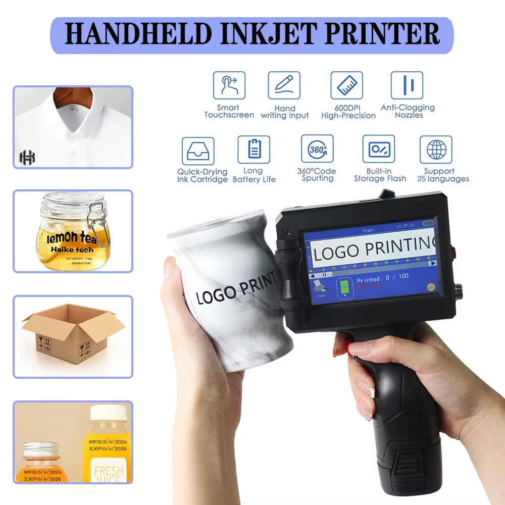 HandyPrin 600 DPI Portable Handheld Inkjet Printer for Industrial Coding