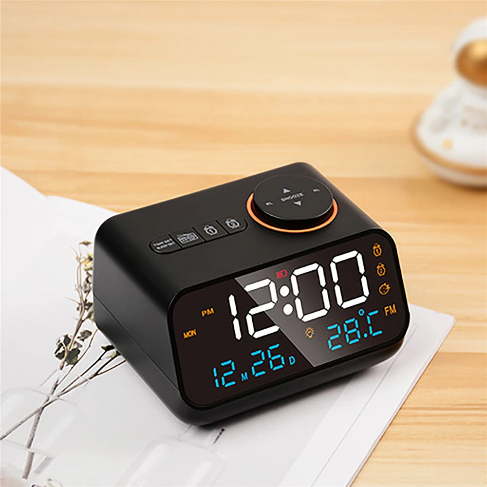Dawlody Dual Alarm Clock Radio with USB Charging & Calendar
