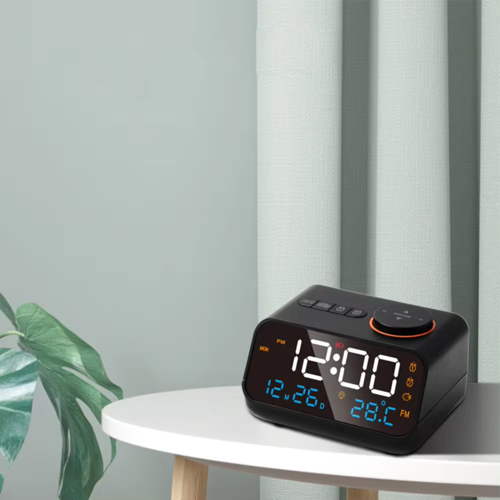 Dawlody Dual Alarm Clock Radio with USB Charging & Calendar