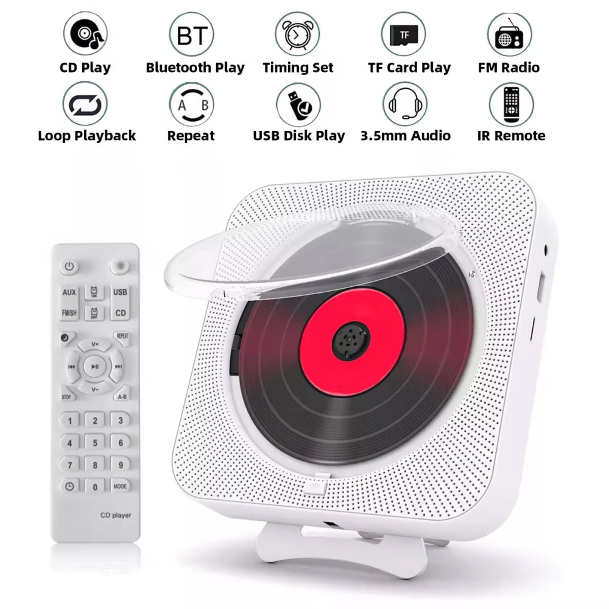 CeedyPlay 6-in-1 Radio with CD Player & Bluetooth Stereo System
