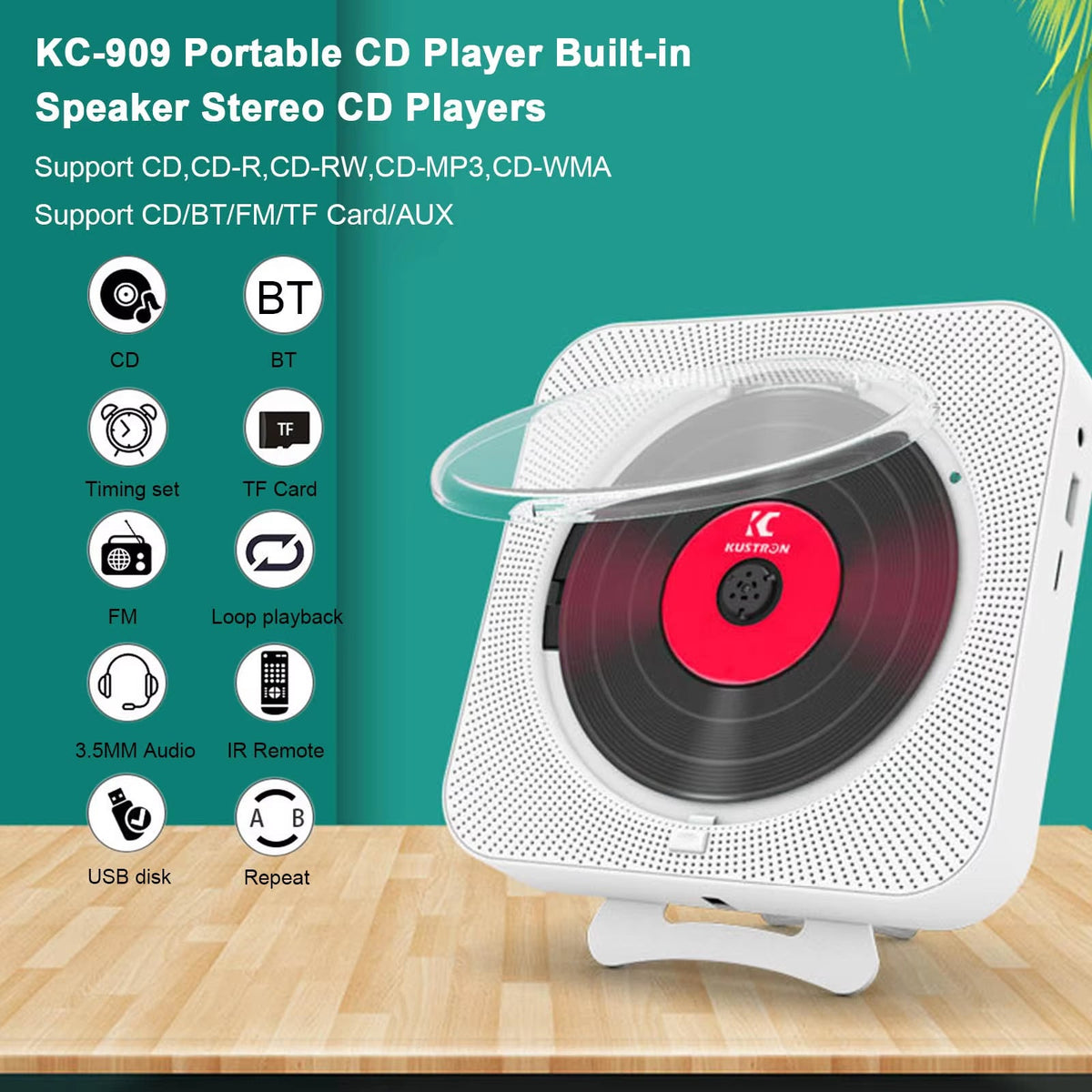 CeedyPlay 6-in-1 Radio with CD Player & Bluetooth Stereo System